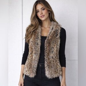 Silvioni Faux Fur Leopard Vest | Women’s Small | Plush Winter Layer